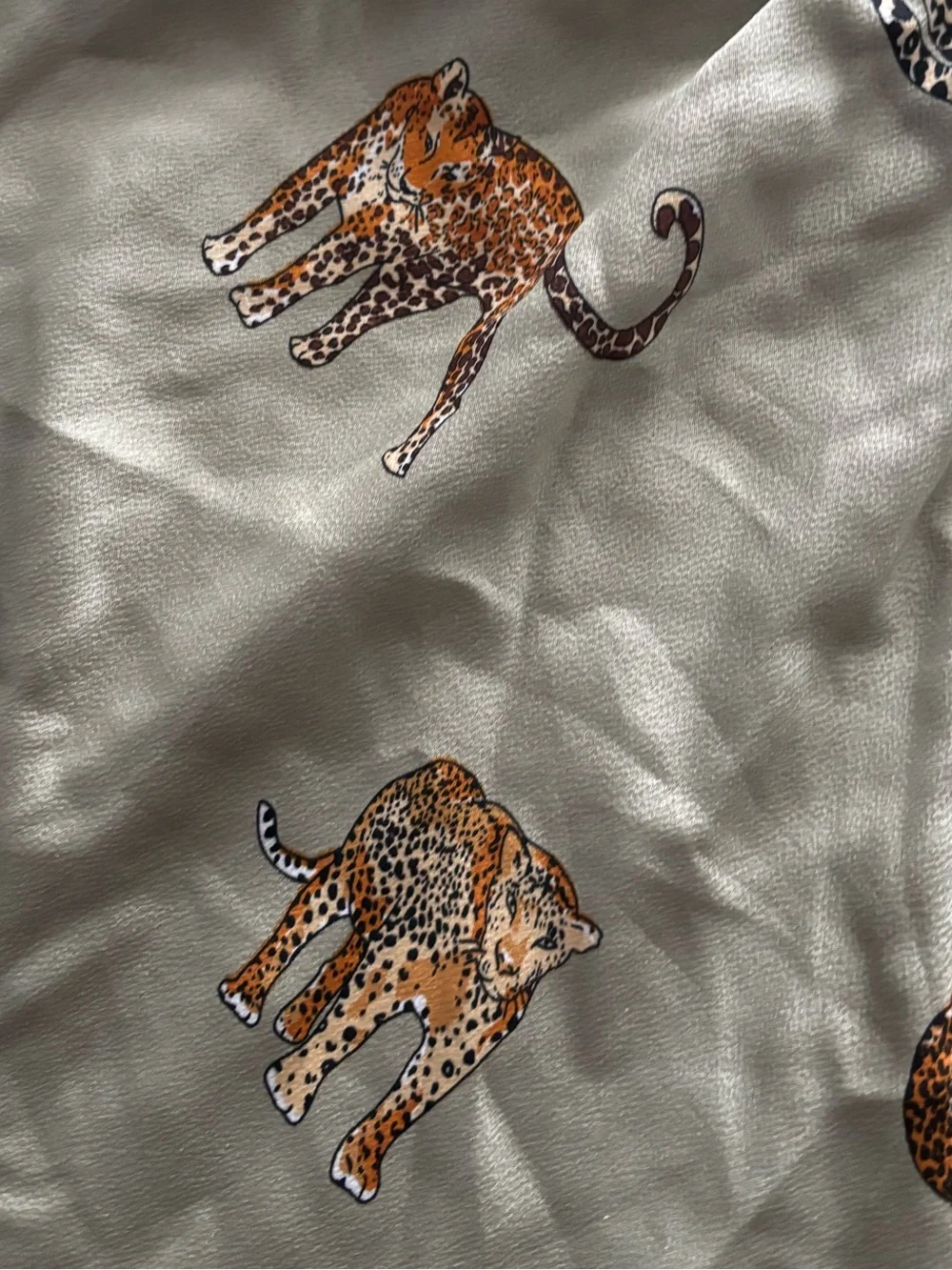 MABLE NWT Size Medium Olive Green Cheetah Print Short Set